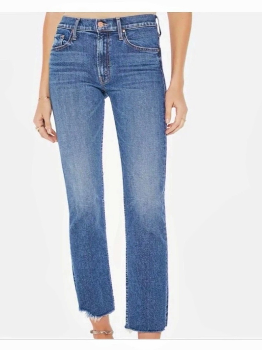 MOTHER The Mid Rise Rider Ankle Fray Women's Straight Leg Size 28